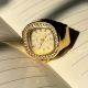 Handcrafted 18K Gold Plated Dial Watch Ring